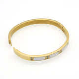 Stainless Steel Natural Shell Crystal Bangle Women Jewelry