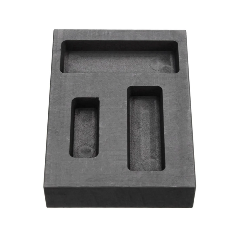 Graphite Casting Ingot Mold 3 Holes for Silver Copper Melting Refining