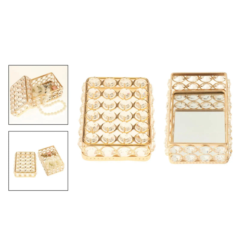 Crystal Jewelry Box Trinket Keepsake Storage Case Home Decor