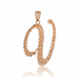 Cursive Initial Letter Pendant Necklace (Gold/Silver/Rose Gold)