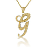 Cursive Initial Letter Pendant Necklace (Gold/Silver/Rose Gold)