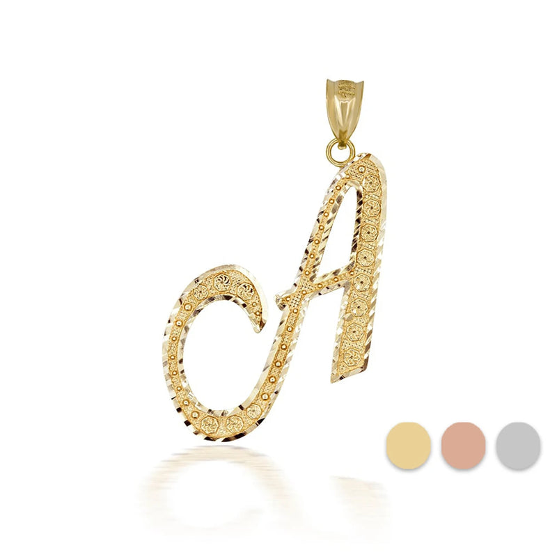 Cursive Initial Letter Pendant Necklace (Gold/Silver/Rose Gold)