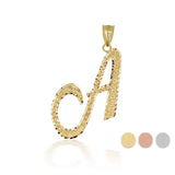 Cursive Initial Letter Pendant Necklace (Gold/Silver/Rose Gold)