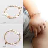 Stainless Steel Adjustable Baby Toddler Child ID Bracelet - Personalized Gift
