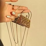 Crystal Bag Necklace Jewelry For Women Party Gift