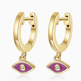 Eye Shaped 925 Sterling Silver Hoop Earrings for Women