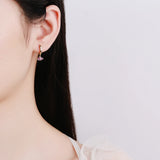 Eye Shaped 925 Sterling Silver Hoop Earrings for Women