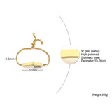 Engraved ID Bar Bracelet Women Stainless Steel Initial Adj