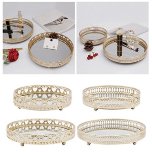 Glass Mirror Base Jewelry Storage Tray Makeup Storage Tray