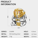 925 Sterling Silver Face Figurines Bead Charm for DIY Jewelry