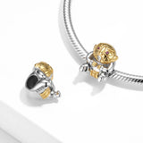 925 Sterling Silver Face Figurines Bead Charm for DIY Jewelry