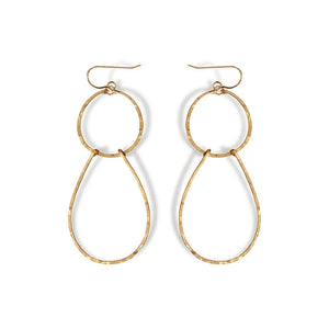 Boho Hammered 925 Silver Big Circle Link Hoop Earrings