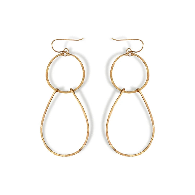 Boho Hammered 925 Silver Big Circle Link Hoop Earrings