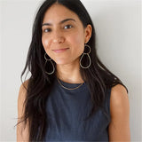 Boho Hammered 925 Silver Big Circle Link Hoop Earrings