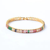 Adjustable Colorful Copper Cubic Zircon Bracelet for Women