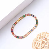 Adjustable Colorful Copper Cubic Zircon Bracelet for Women