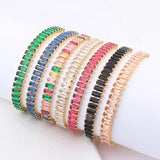 Adjustable Colorful Copper Cubic Zircon Bracelet for Women