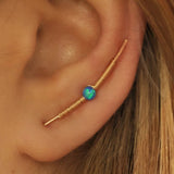 Opal Beads Ear Cuff Climber Earrings Boho Oorbellen