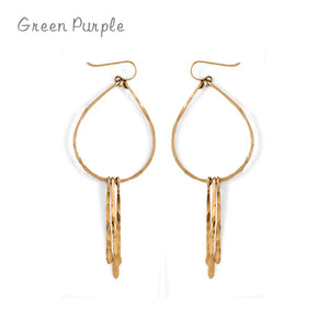 Tassel Hoop Earrings 925 Silver Jewelry Hammered Brincos Pendientes