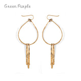 Tassel Hoop Earrings 925 Silver Jewelry Hammered Brincos Pendientes
