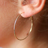 Filled Hoop Earrings 925 Silver Jewelry Hammered Pendientes Earrings