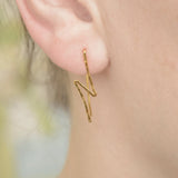 Lightning Ear Clip Ear Cuff Hammered Sterling Silver Jewelry