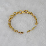 Stainless Steel Double O Chain Bracelet for Women Men