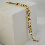 Stainless Steel Double O Chain Bracelet for Women Men