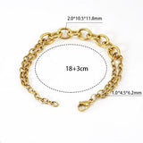 Stainless Steel Double O Chain Bracelet for Women Men