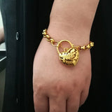 Heart Padlock Bracelet Vacuum Plating Chain for Women Girls