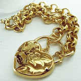 Heart Padlock Bracelet Vacuum Plating Chain for Women Girls