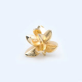 Flower Ear Posts 15mm, 18K Plated Brass, Foral Stud Earrings (GB-984)