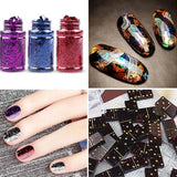 6 Colors Metallic Foil Flakes with Tweezers for DIY Nails Painting Craft Slime