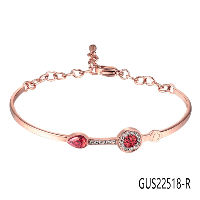 Pink Silver Bracelet Women's Jewelry Gift GUS22518