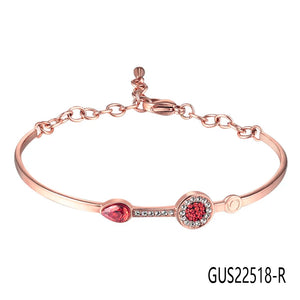 Furit Rose Silver Bangle Bracelet - Women Jewelry Gift Chain Bracelet