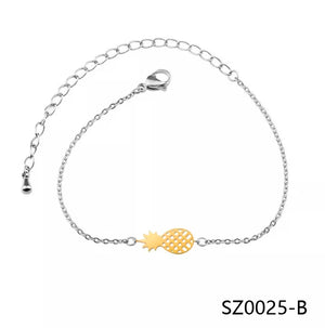 Furit Rose Silver Bangle Bracelet Chain SZ0025