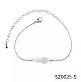 Furit Rose Silver Bangle Bracelet Chain SZ0025