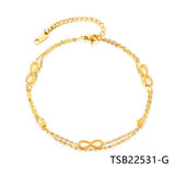 Furit Rose Silver Bangle Bracelet Women Gift TSB22531