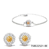 Furit Rose Silver Bangle Bracelet Chain Jewelry Gift