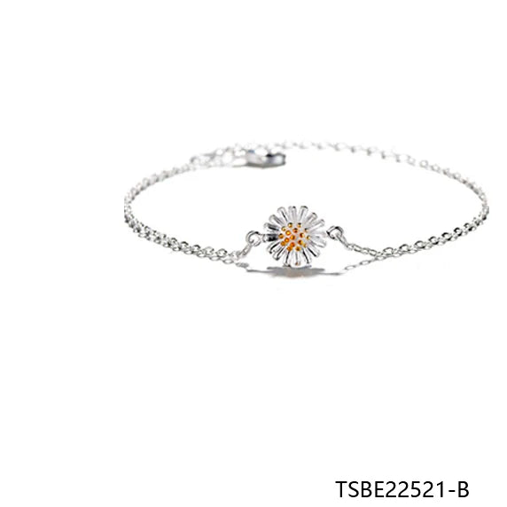 Furit Rose Silver Bangle Bracelet Chain Jewelry Gift