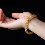 Golden Crystal Healing Bracelet Natural Gemstone Beaded Bangle