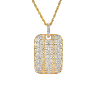Hip Hop Military Dog Tag Pendant Necklace