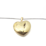 Hollow Puffed Heart Pendant Charm Necklace for Women