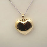 Hollow Puffed Heart Pendant Charm Necklace for Women