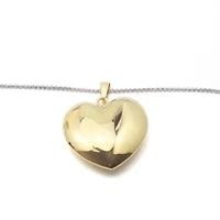 Hollow Puffed Heart Pendant Charm Necklace for Women