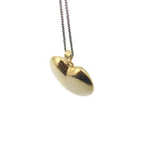 Hollow Puffed Heart Pendant Charm Necklace for Women