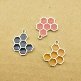 Honeycomb Pendant Blank Resin Frame 10x/Set Open Bezel Setting