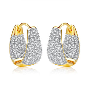 Round Retro Zircon Hoop Earrings Piercing Jewelry
