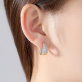 Round Retro Zircon Hoop Earrings Piercing Jewelry