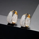 Round Retro Zircon Hoop Earrings Piercing Jewelry